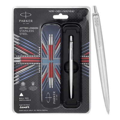 Parker London Stainless Steel Ballpoint Pen with Chrome Trim