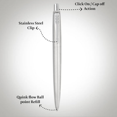 Parker London Stainless Steel Ballpoint Pen with Chrome Trim