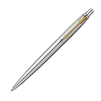 Parker London Stainless Steel Ballpoint Pen with Gold Trim
