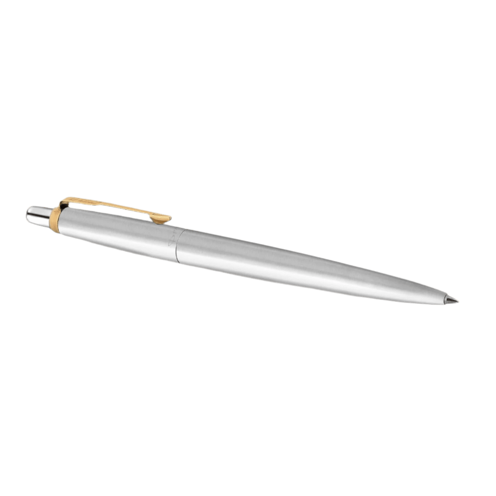Parker London Stainless Steel Ballpoint Pen with Gold Trim