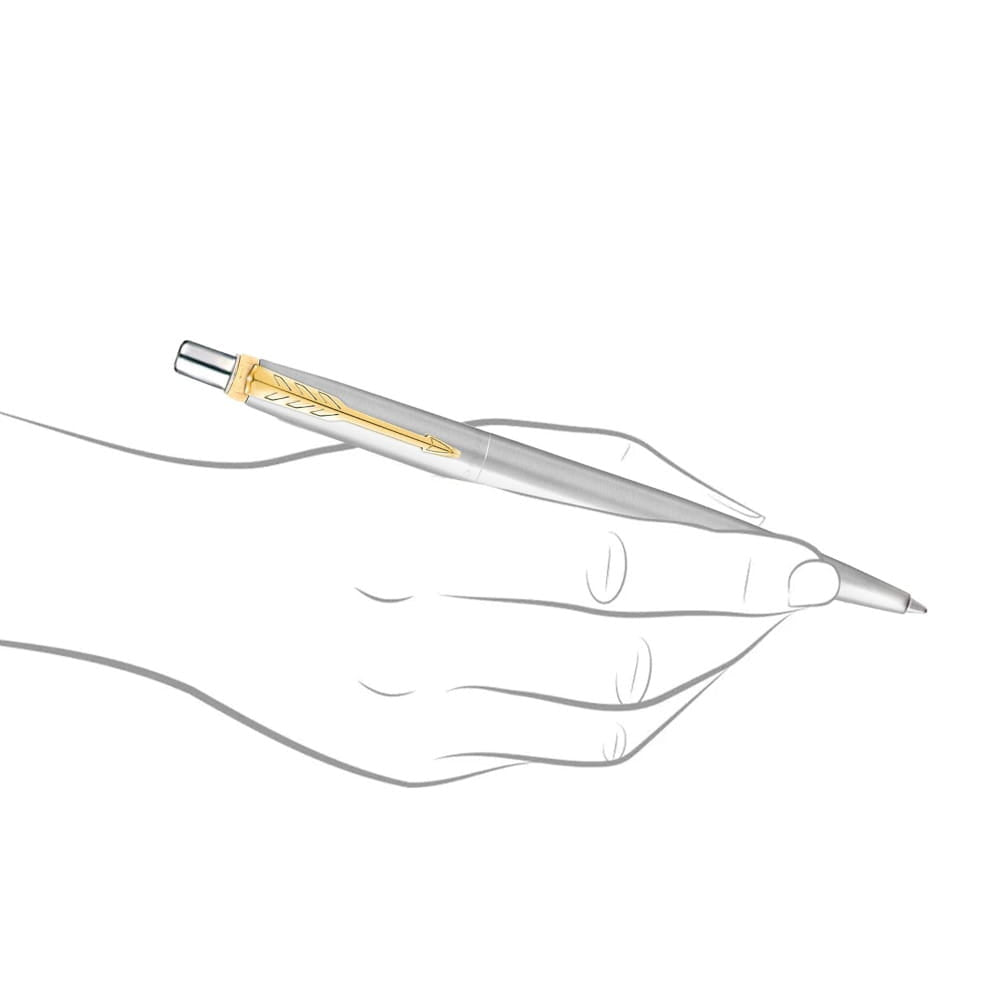 Parker London Stainless Steel Ballpoint Pen with Gold Trim
