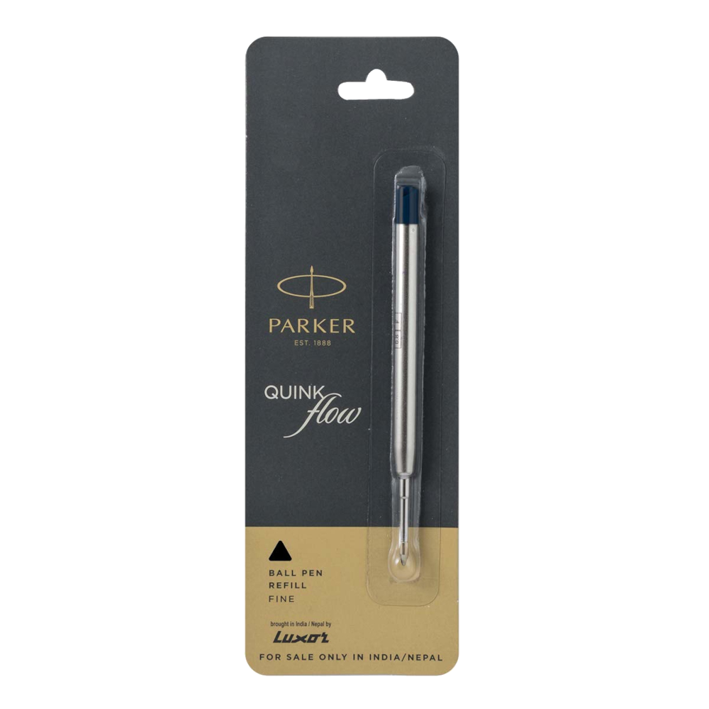 Parker Jotter Stainless Steel ballpoint pen with Gold Trim. Blue & free black Quinkflow refill Gift